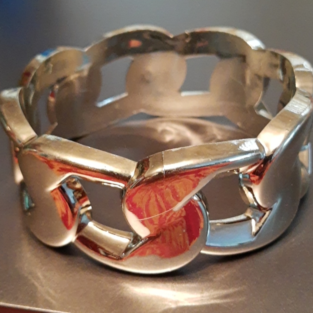 Lightweight plastic silver bracelet